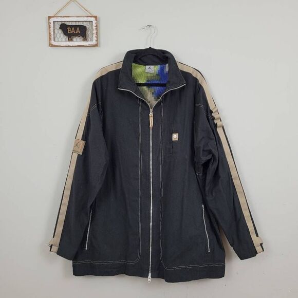 Vintage 90s Jordan Cotton Canvas Military Flight Jacket Sz XL Camo Mesh Interior